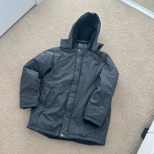 Boys Calvin Klein XL Gray Coat Jacket Hood HOODED POLYESTER POCKETS